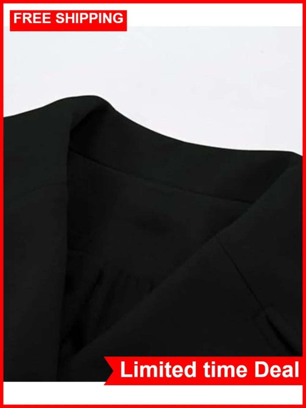 Wool Blend Double Breasted Pea Coat Notch Lapel Swing A Line Long Overcoat